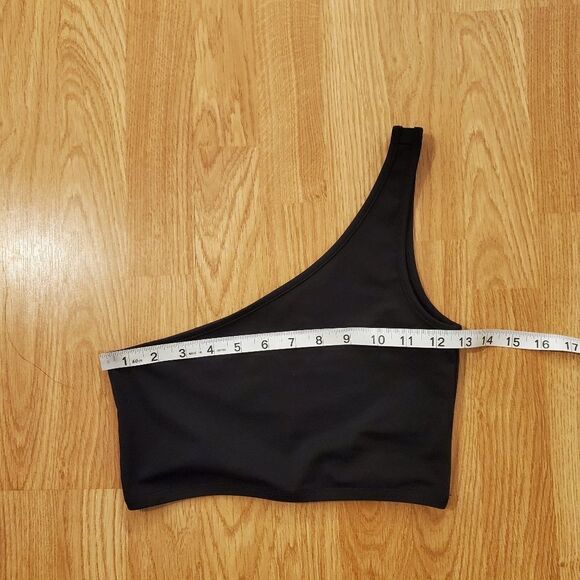 Topshop One Shoulder Bikini Swim Top size 2 in Black - Picture 8 of 11